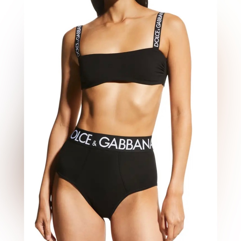 Dolce&Gabbana Logo-Strap Jersey Bandeau Bralette